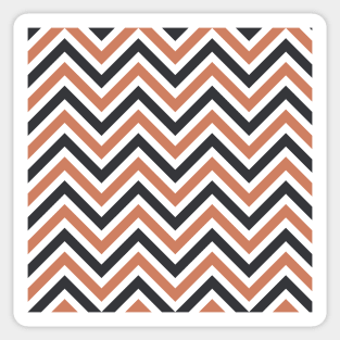 Salmon Dark Gray Wavy Lines Pattern Sticker